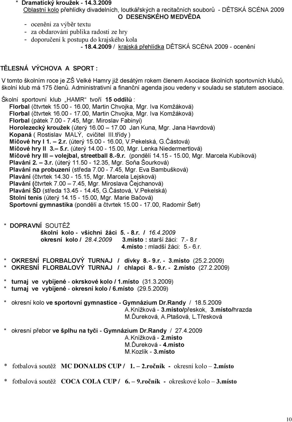 postupu do krajského kola - 18.4.