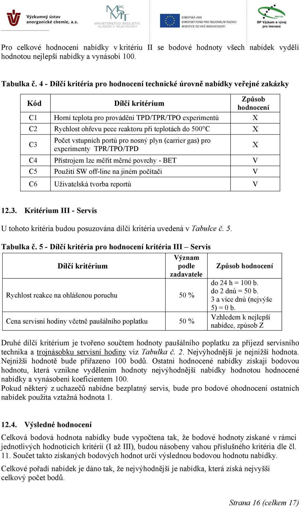 reaktoru při teplotách do 500 C X C3 Počet vstupních portů pro nosný plyn (carrier gas) pro experimenty TPR/TPO/TPD C4 Přístrojem lze měřit měrné povrchy - BET V C5 Použití SW off-line na jiném