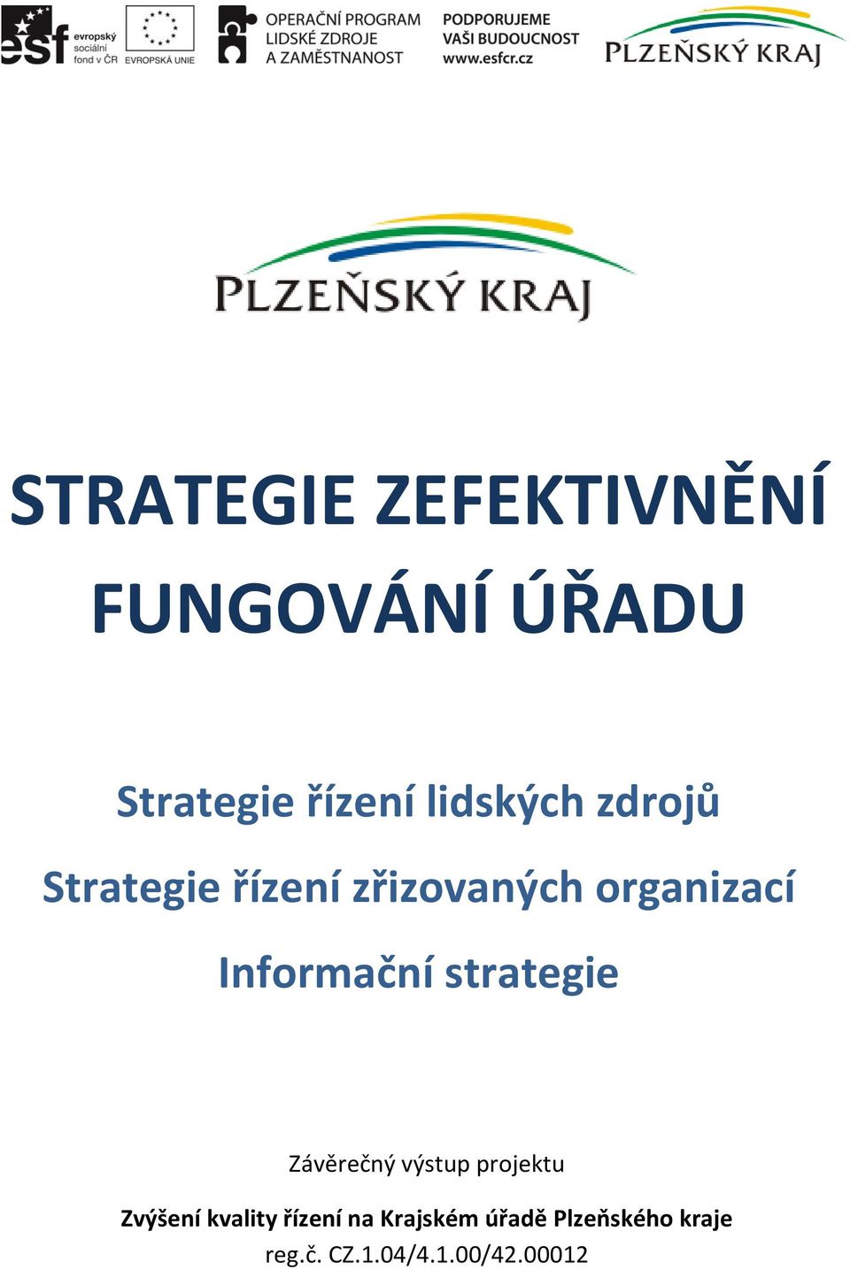 Informační strategie Závěrečný výstup projektu Zvýšení