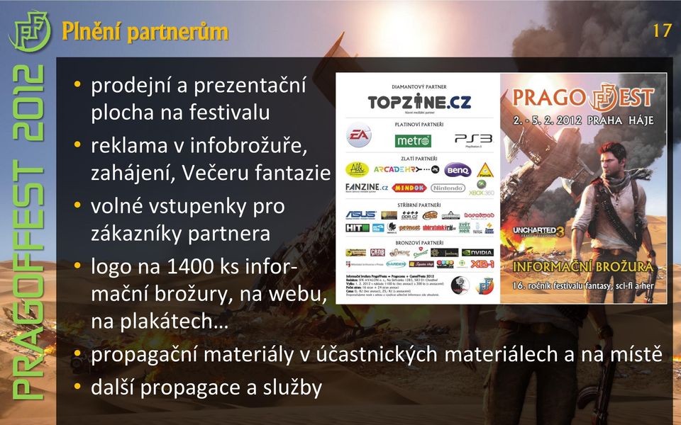partnera logo na 1400 ks informační brožury, na webu, na plakátech