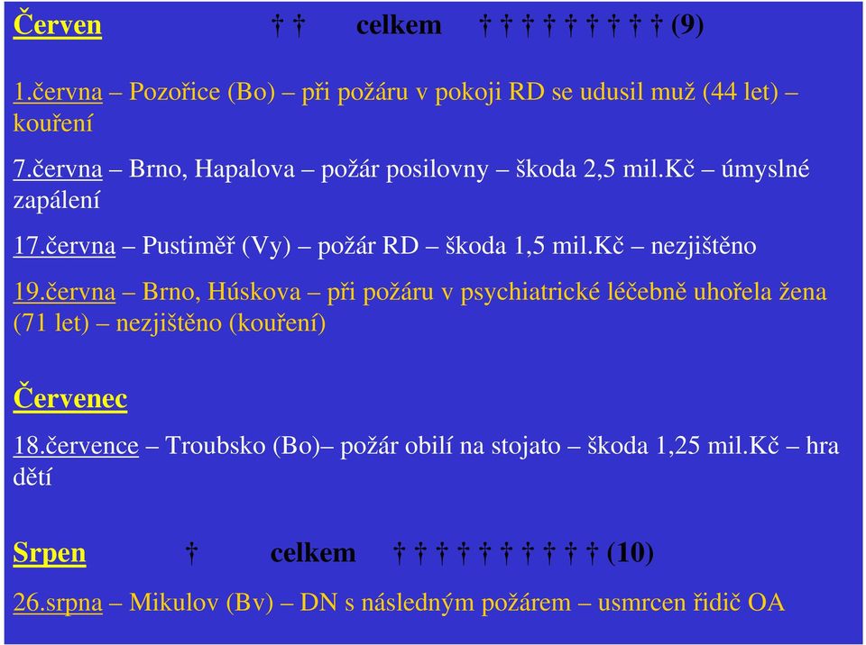 kč nezjištěno 9.