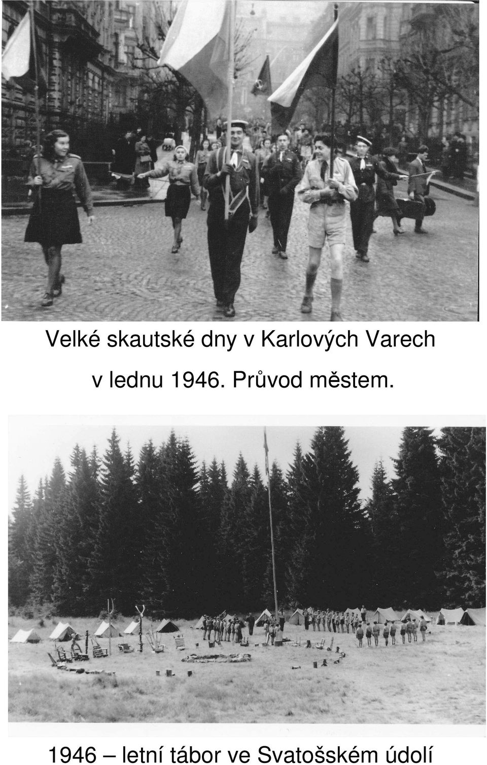 1946. Průvod městem.