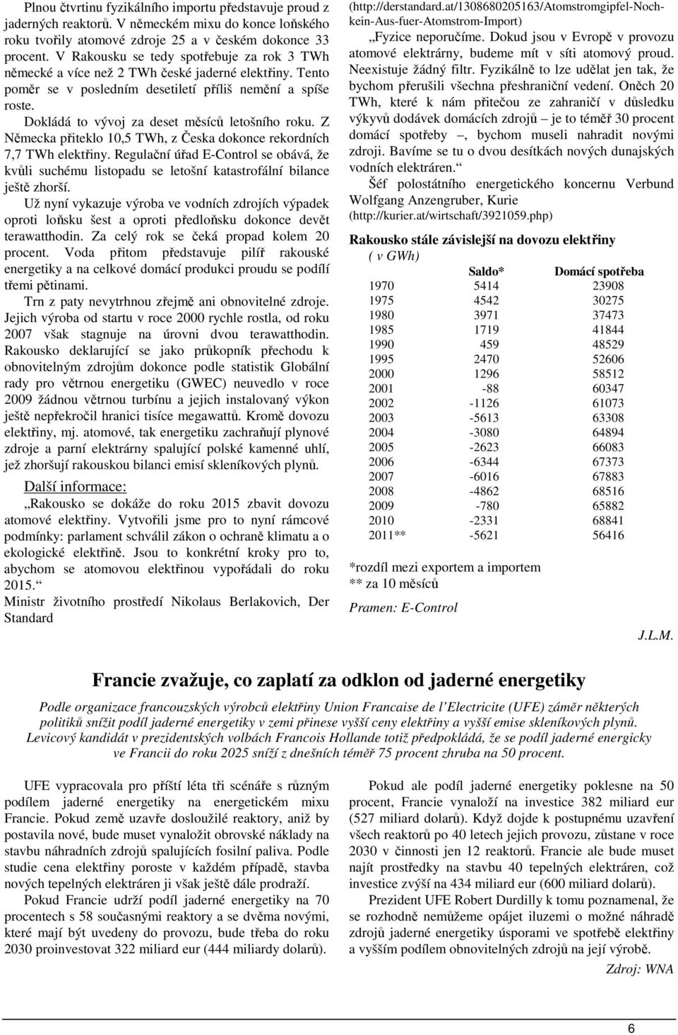 Dokládá to vývoj za deset měsíců letošního roku. Z Německa přiteklo 10,5 TWh, z Česka dokonce rekordních 7,7 TWh elektřiny.