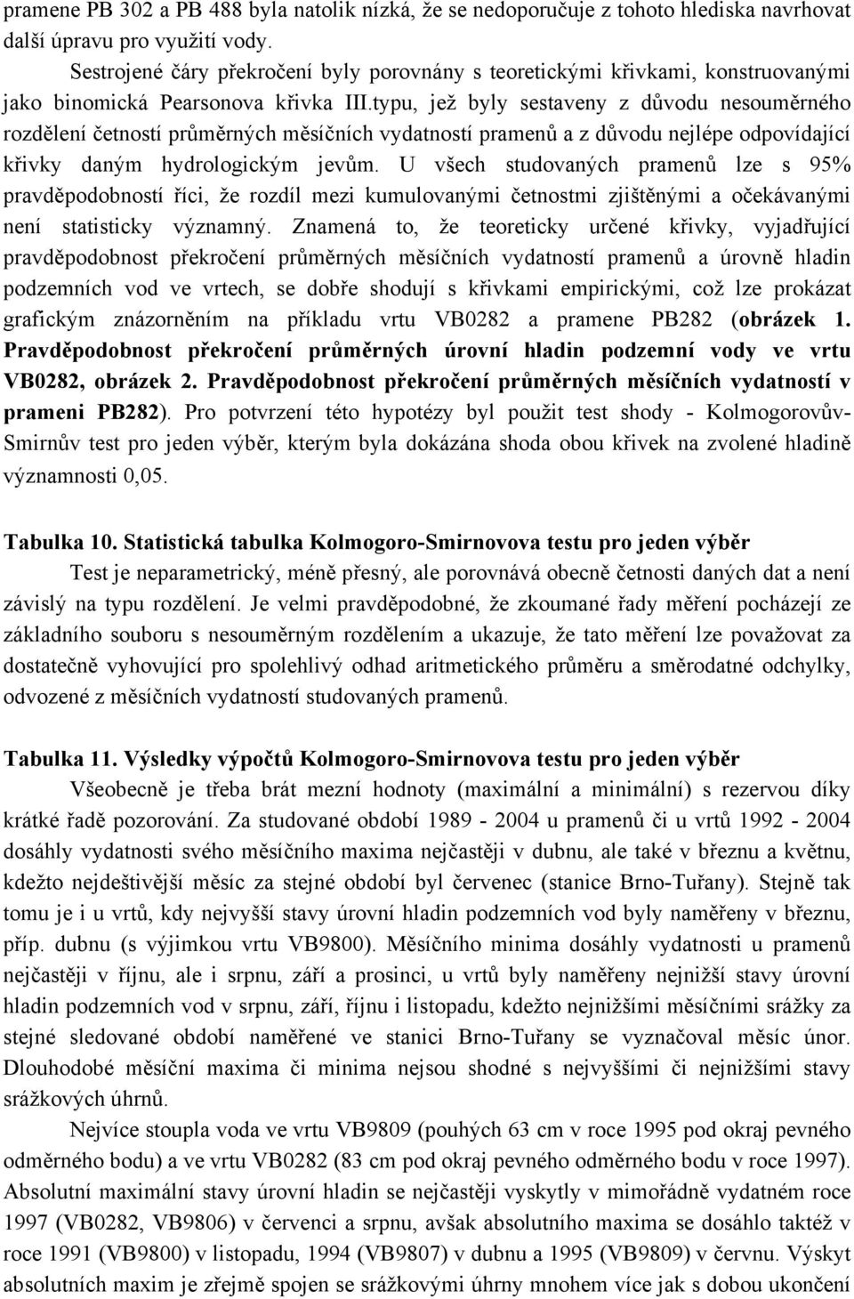 typu, jež byly sestaveny z důvodu nesouměrného rozdělení četností průměrných měsíčních vydatností pramenů a z důvodu nejlépe odpovídající křivky daným hydrologickým jevům.