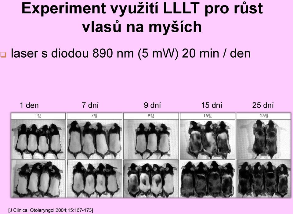 20 min / den 1 den 7 dní 9 dní 15 dní 25