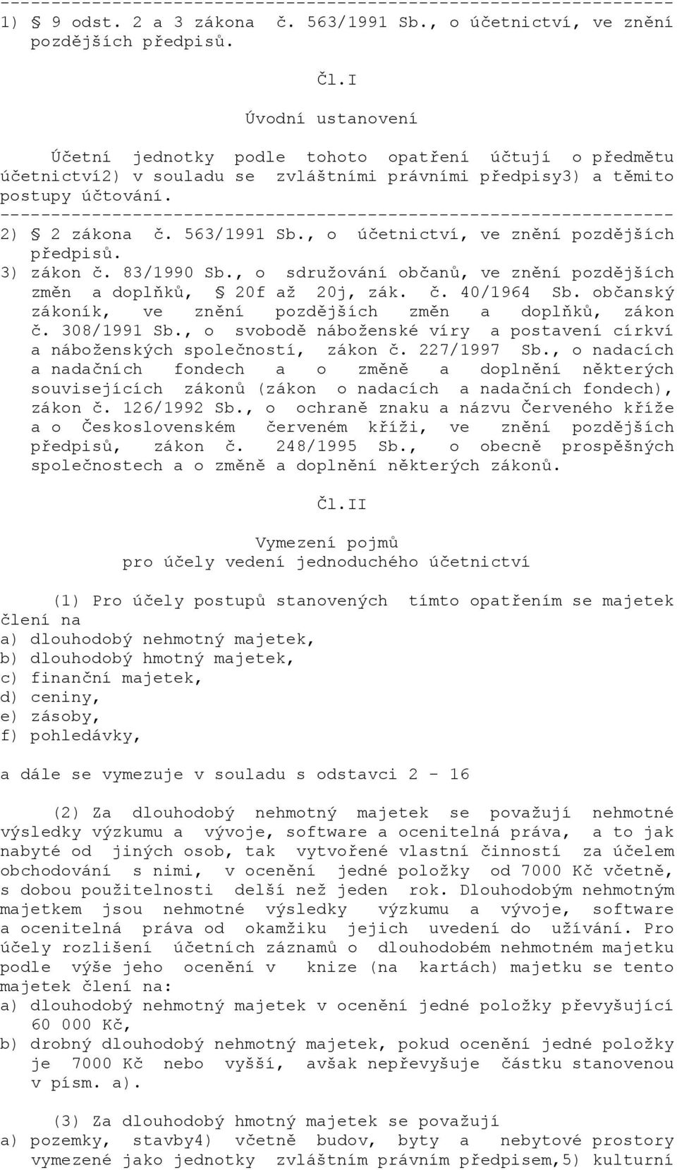 an>, ve znní pozdjších zmn a doplfk>, 20f až 20j, zák... 40/1964 Sb. ob.anský zákoník, ve znní pozdjších zmn a doplfk>, zákon.. 308/1991 Sb.