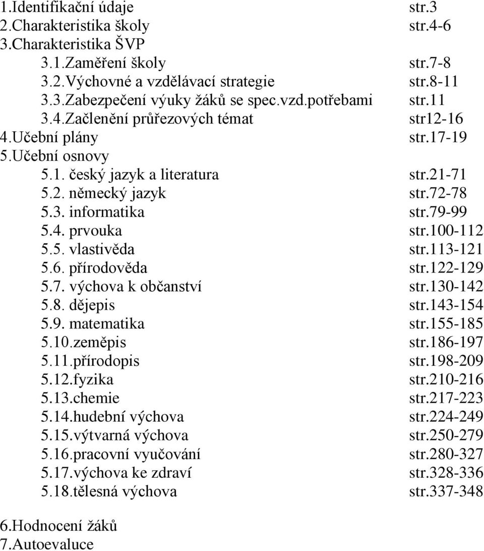 100-112 5.5. vlastivěda str.113-121 5.6. přírodověda str.122-129 5.7. výchova k občanství str.130-142 5.8. dějepis str.143-154 5.9. matematika str.155-185 5.10.zeměpis str.186-197 5.11.přírodopis str.