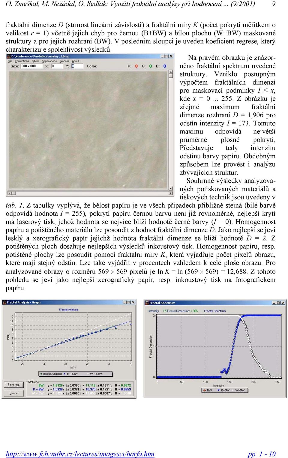 Vzniklo postupným výpočtem fraktálních dimenzí pro maskovací podmínky I x, kde x =... 255. Z obrázku je zřejmé maximum fraktální dimenze rozhraní D = 1,96 pro odstín intenzity I = 173.