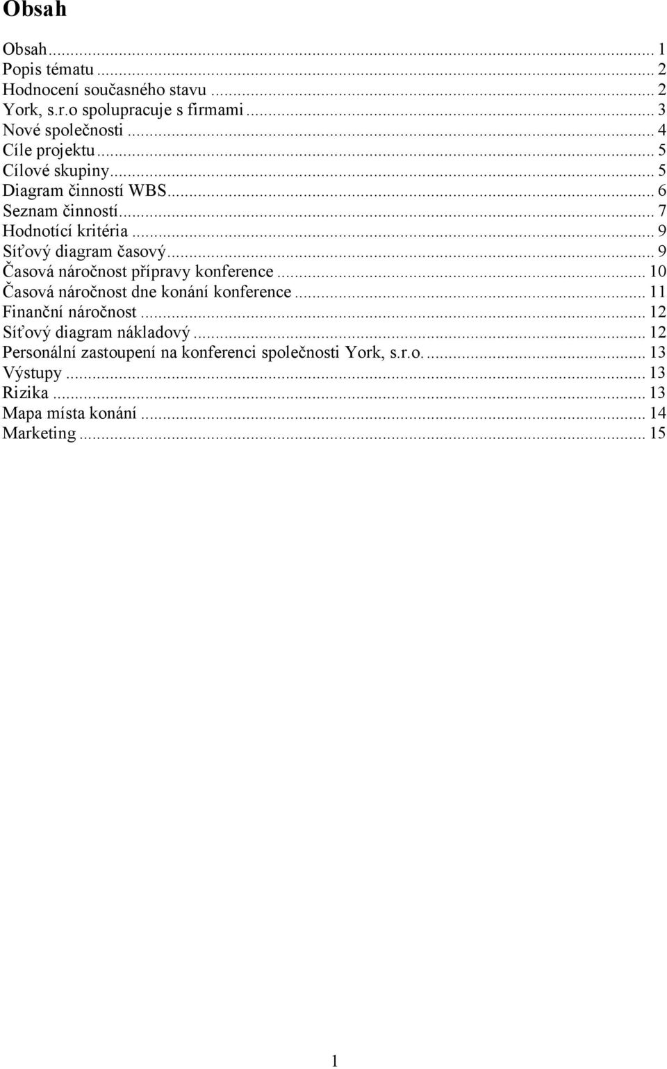 .. 9 Časová náročnost přípravy konference... 10 Časová náročnost dne konání konference... 11 Finanční náročnost.