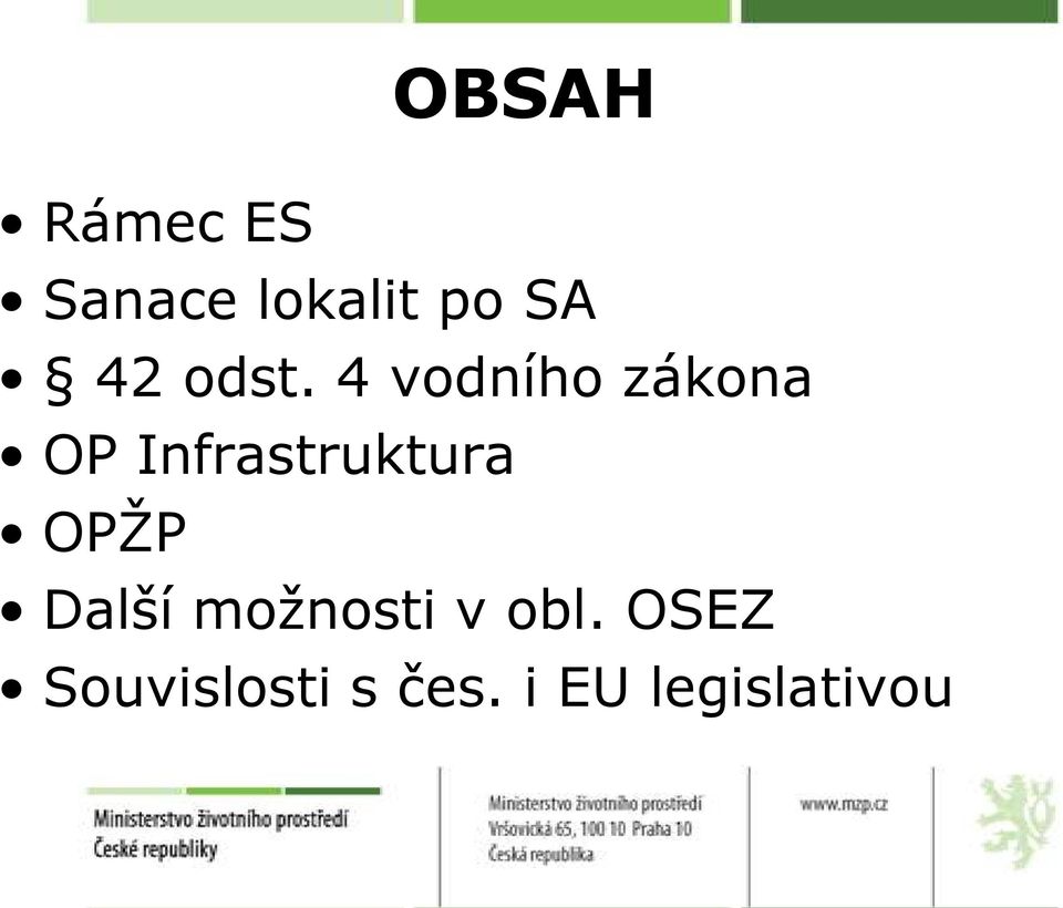 4 vodního zákona OP Infrastruktura