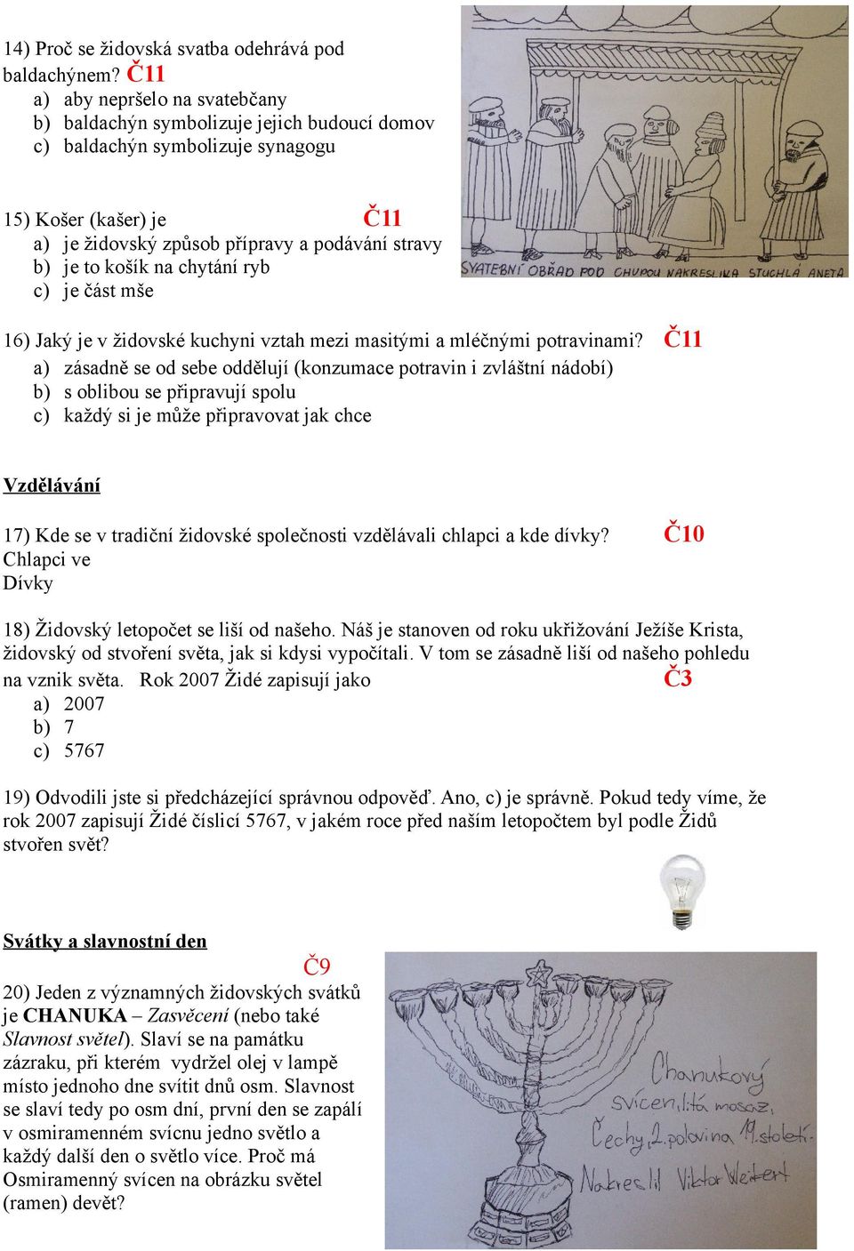 košík na chytání ryb c) je část mše 16) Jaký je v židovské kuchyni vztah mezi masitými a mléčnými potravinami?