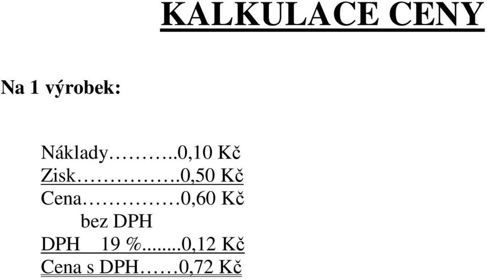 0,50 Kč Cena 0,60 Kč bez DPH