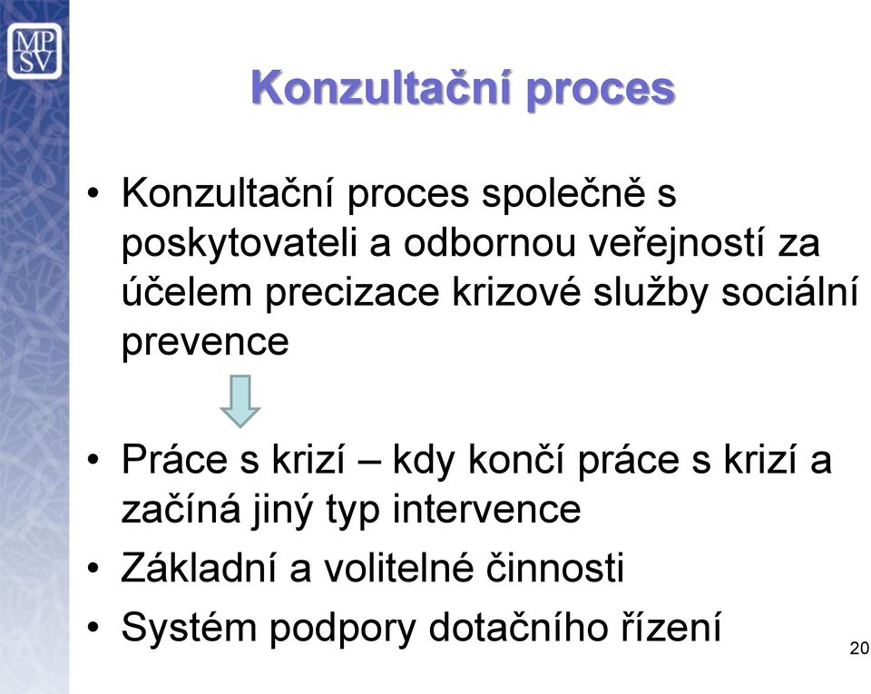 prevence Práce s krizí kdy končí práce s krizí a začíná jiný typ