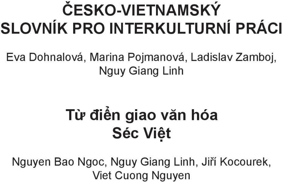 Giang Linh Từ điển giao văn hóa Séc Việt Nguyen Bao