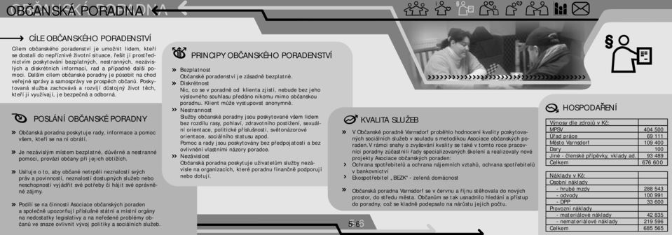 Pskytvaná služba zachvává a rzvíjí důstjný žvt těch, kteří j využívají, je bezpečná a dbrná. POSLÁNÍ OBČANSKÉ PORADNY Občanská pradna pskytuje rady, nfrmace a pmc všem, kteří se na n brátí.