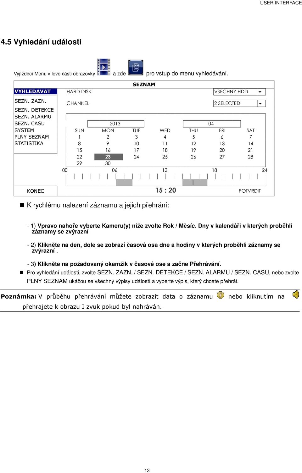 CASU 2013 04 SYSTEM SUN MON TUE WED THU FRI SAT PLNY SEZNAM 1 2 3 4 5 6 7 STATISTIKA 8 9 10 11 12 13 14 15 16 17 18 19 20 21 22 23 24 25 26 27 28 29 30 00 06 12 18 24 KONEC 15 : 20 POTVRDIT K