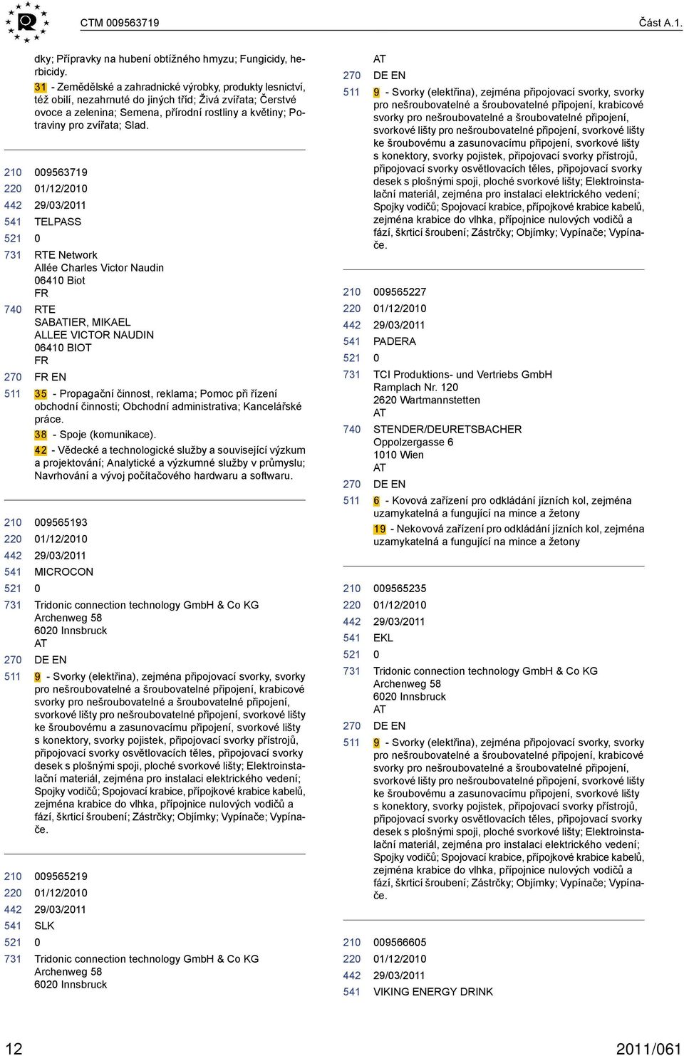 Slad. 9563719 1/12/21 TELPASS RTE Network Allée Charles Victor Naudin 641 Biot FR RTE SABATIER, MIKAEL ALLEE VICTOR NAUDIN 641 BIOT FR FR EN 35 - Propagační činnost, reklama; Pomoc při řízení