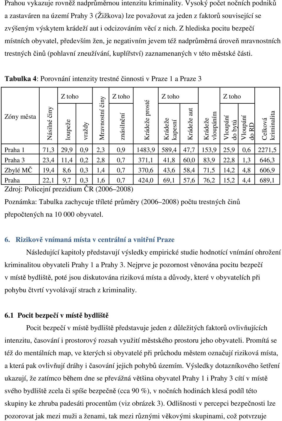 Z hlediska pocitu bezpečí místních obyvatel, především žen, je negativním jevem též nadprůměrná úroveň mravnostních trestných činů (pohlavní zneužívání, kuplířství) zaznamenaných v této městské části.