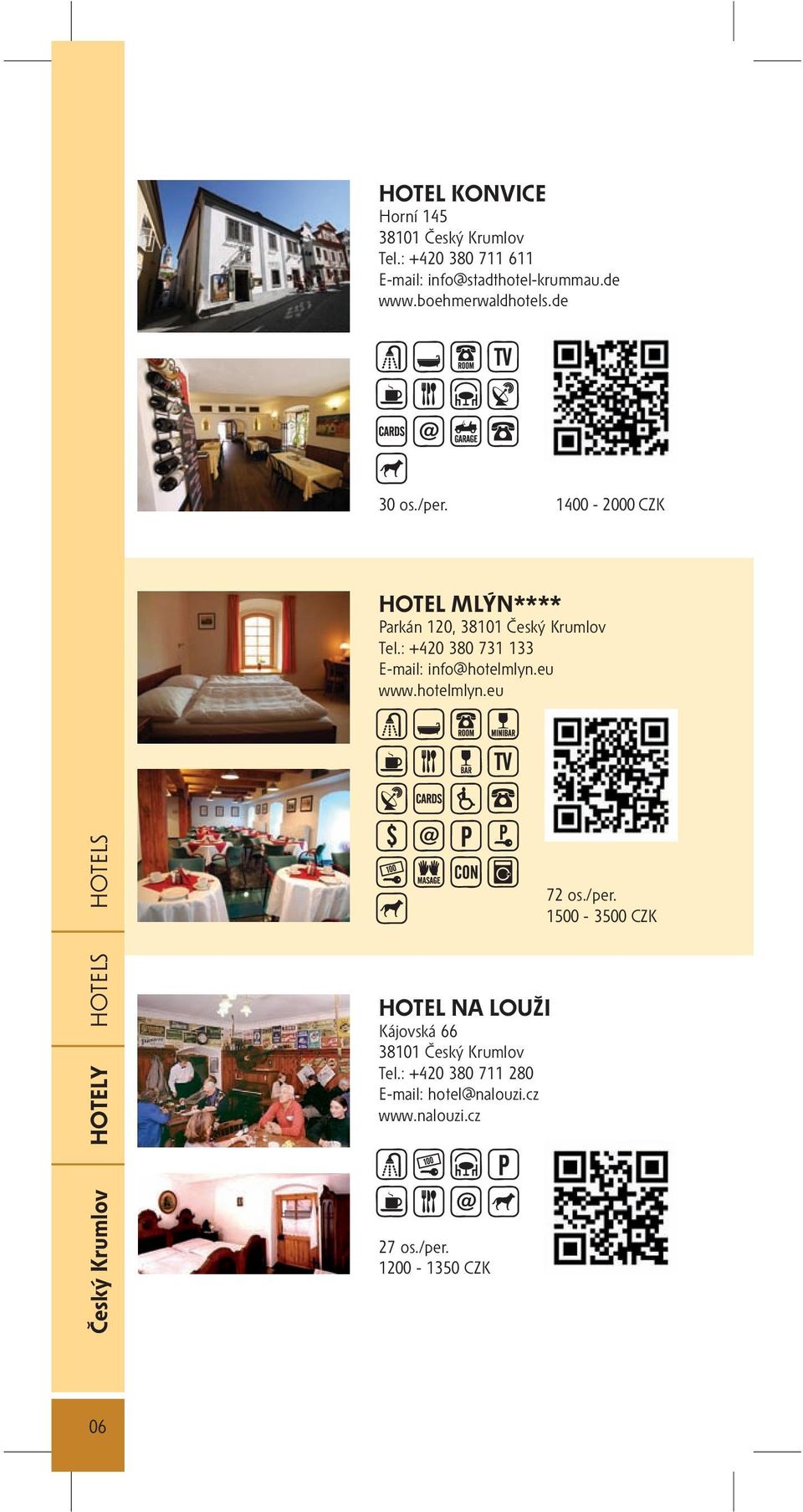 : +420 380 731 133 E-mail: info@hotelmlyn.