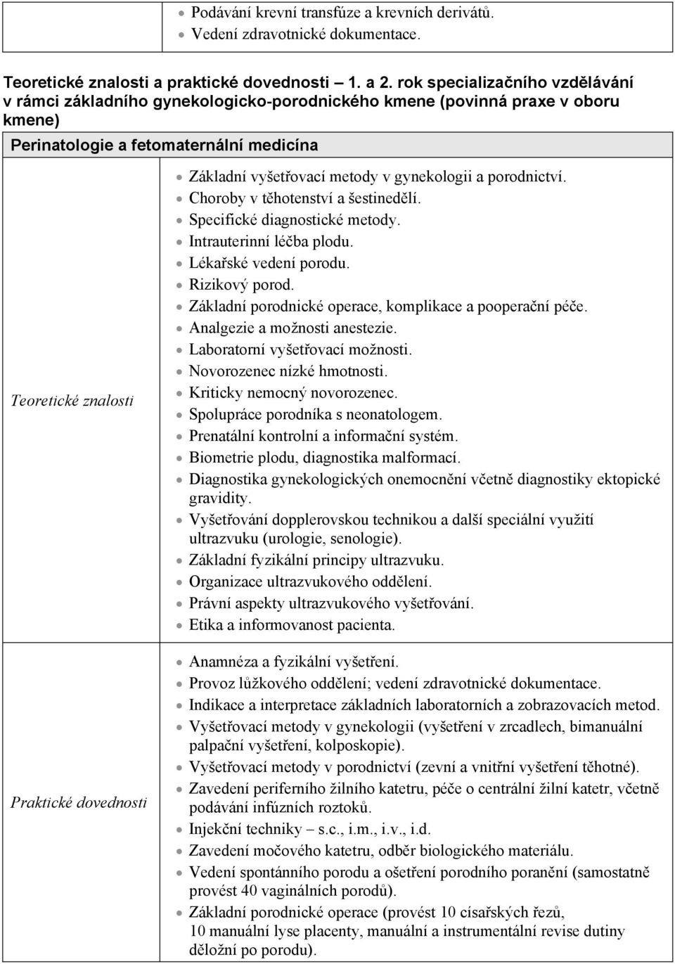 gynekologii a porodnictví. Choroby v thotenství a šestinedlí. Specifické diagnostické metody. Intrauterinní léba plodu. Lékaské vedení porodu. Rizikový porod.