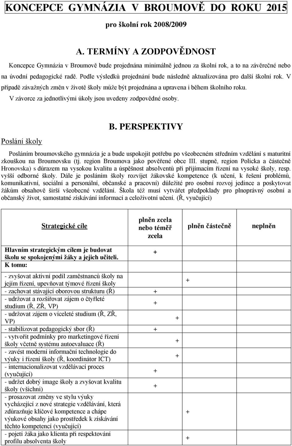 Podle výsledků projednání bude následně aktualizována pro další školní rok. V případě závažných změn v životě školy může být projednána a upravena i během školního roku.