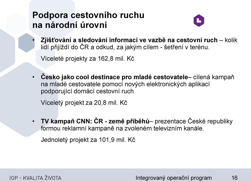 Kč Česko jako cool destinace pro mladé cestovatele cílená kampaň na mladé cestovatele pomocí nových elektronických aplikací podporující domácí