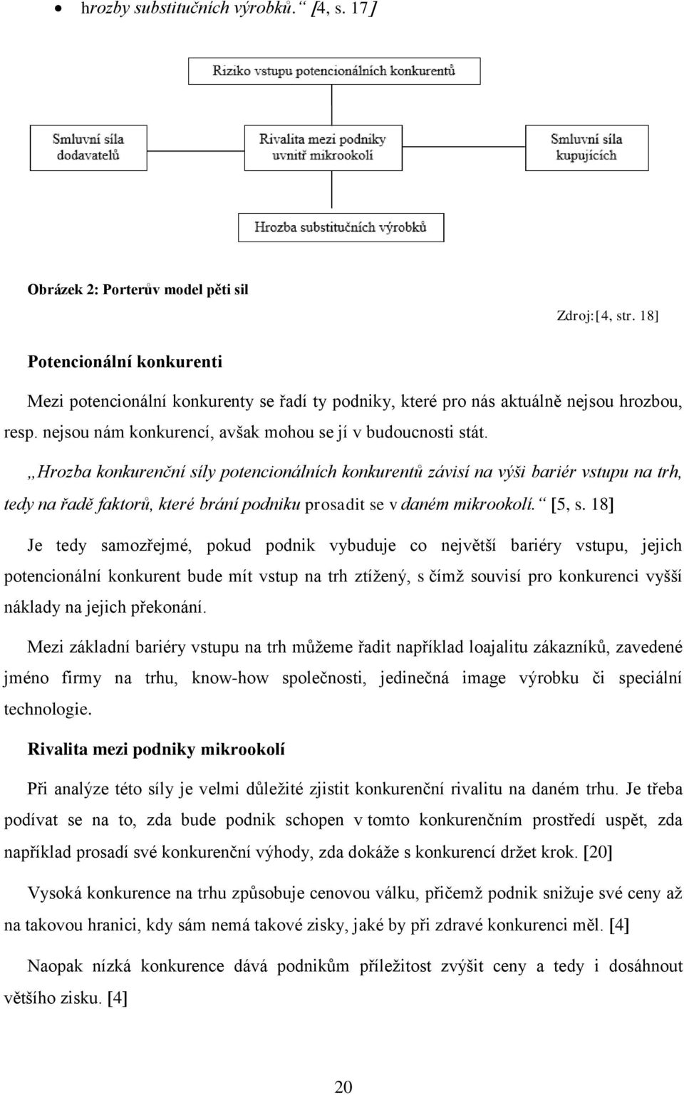 Hrozba konkurenční síly potencionálních konkurentů závisí na výši bariér vstupu na trh, tedy na řadě faktorů, které brání podniku prosadit se v daném mikrookolí. 5, s.