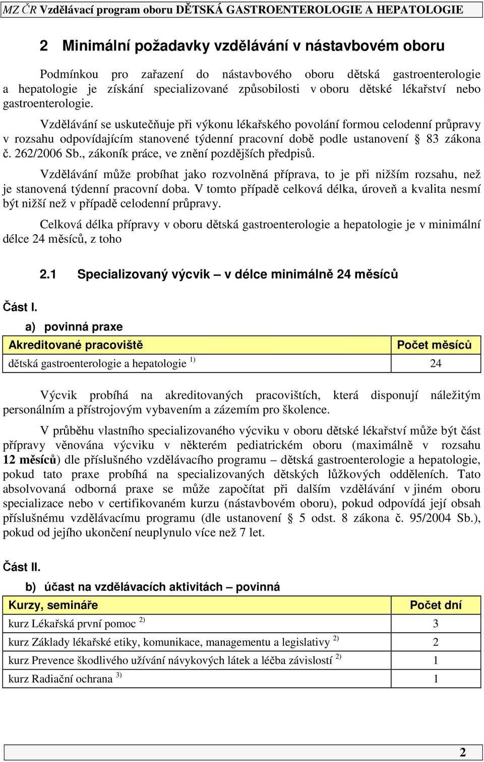 6/006 Sb., zákoník práce, ve znění pozdějších předpisů. Vzdělávání může probíhat jako rozvolněná příprava, to je při nižším rozsahu, než je stanovená týdenní pracovní doba.