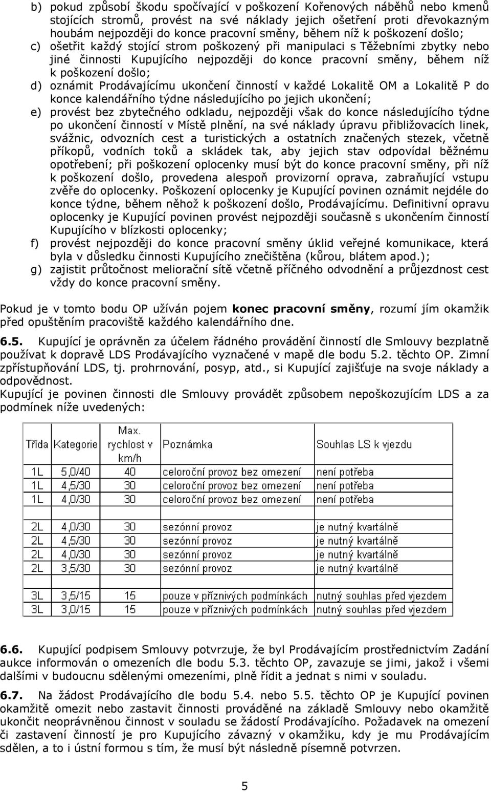 oznámit Prodávajícímu ukončení činností v každé Lokalitě OM a Lokalitě P do konce kalendářního týdne následujícího po jejich ukončení; e) provést bez zbytečného odkladu, nejpozději však do konce