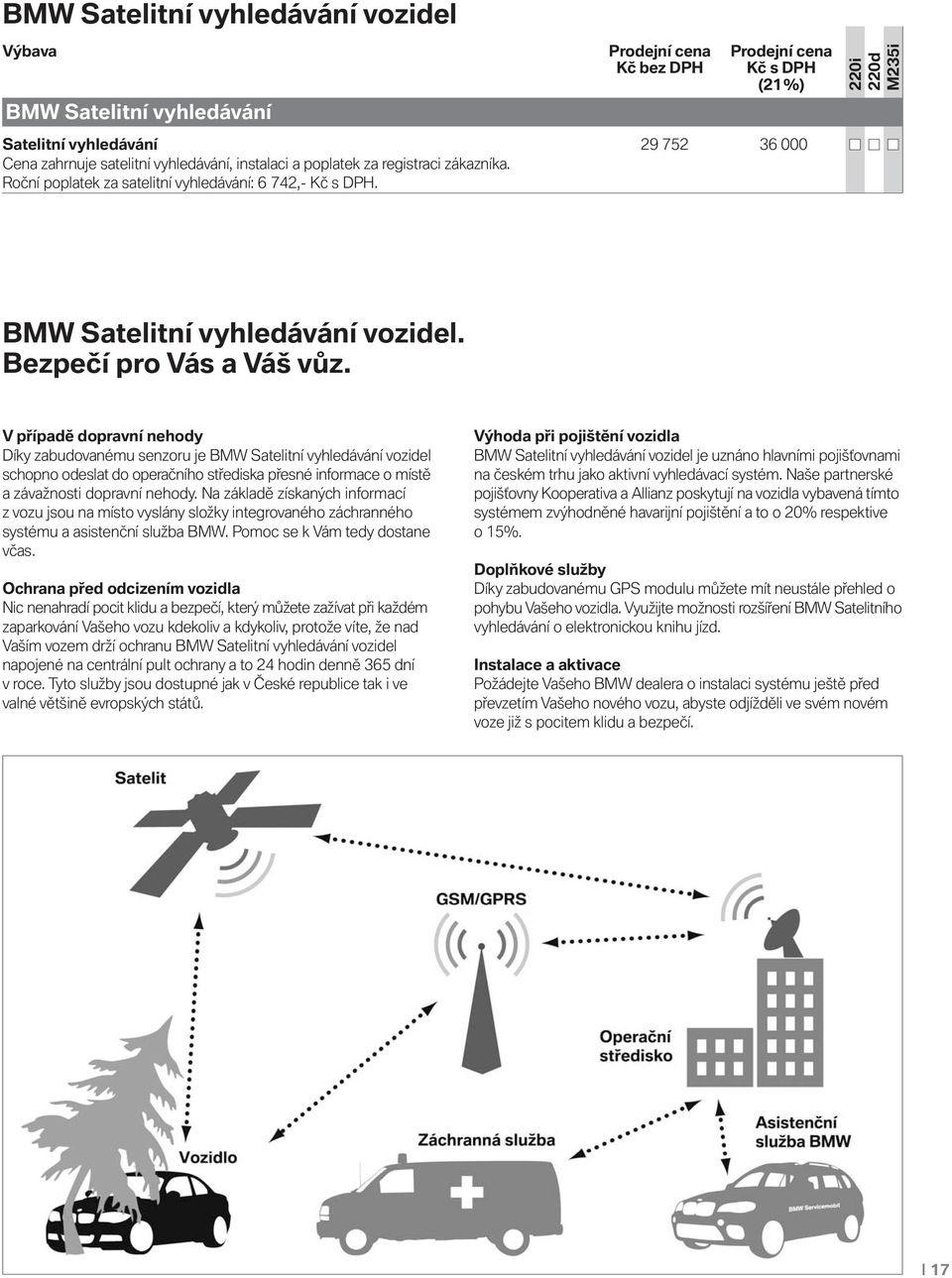 V případě dopravní nehody Díky zabudovanému senzoru je BMW Satelitní vyhledávání vozidel schopno odeslat do operačního střediska přesné informace o místě a závažnosti dopravní nehody.