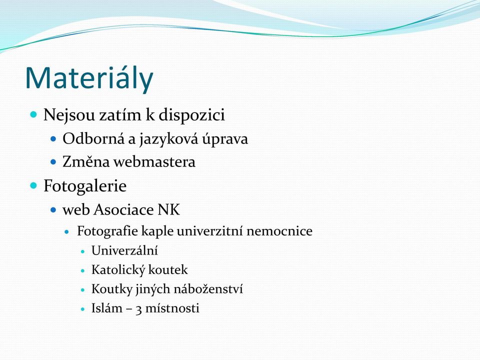 Fotografie kaple univerzitní nemocnice Univerzální
