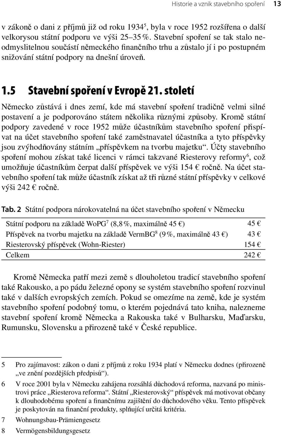 století Německo zůstává i dnes zemí, kde má stavební spoření tradičně velmi silné postavení a je podporováno státem několika různými způsoby.