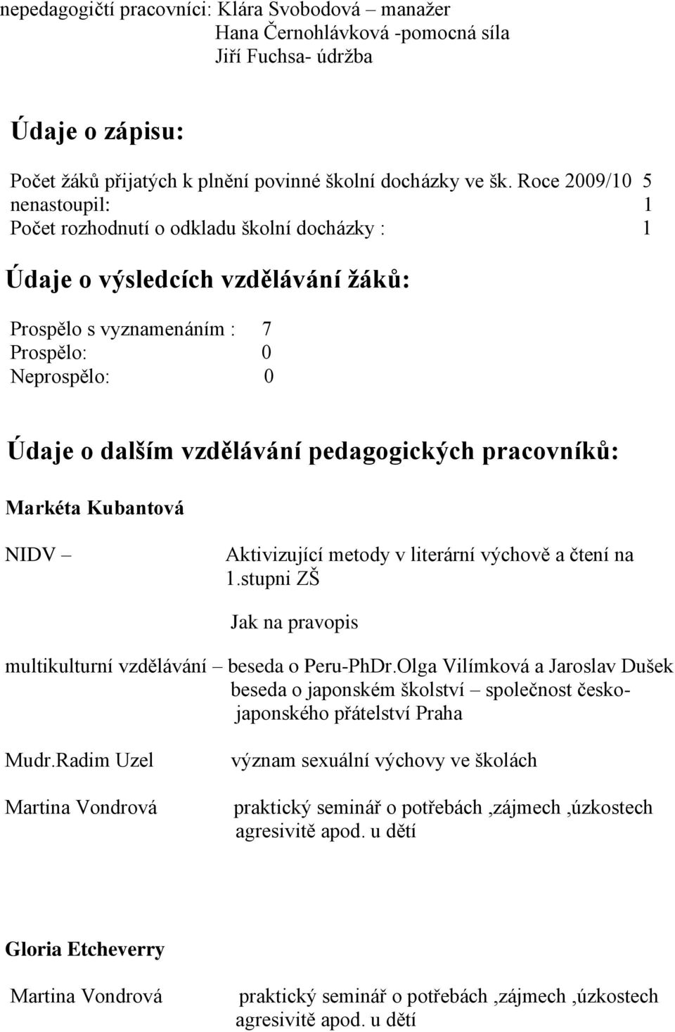 dalším vzdělávání pedagogických pracovníků: Markéta Kubantová NIDV Aktivizující metody v literární výchově a čtení na 1.