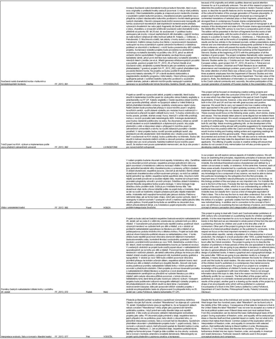 The aim of this research project is to Anotace Současná ruská dramatická tvorba je kulturní fenomén, který si pro determine the positions of contemporary drama in modern Russian cultural svou