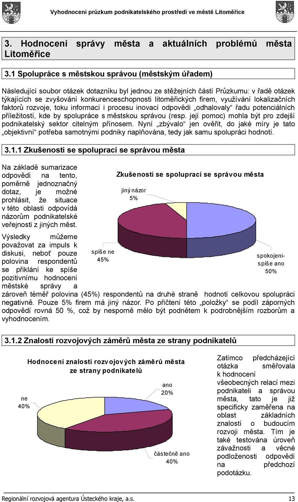 firem, využívání lokalizačních faktorů rozvoje, toku informací i procesu inovací odpovědi odhalovaly řadu potenciálních příležitostí, kde by spolupráce s městskou správou (resp.