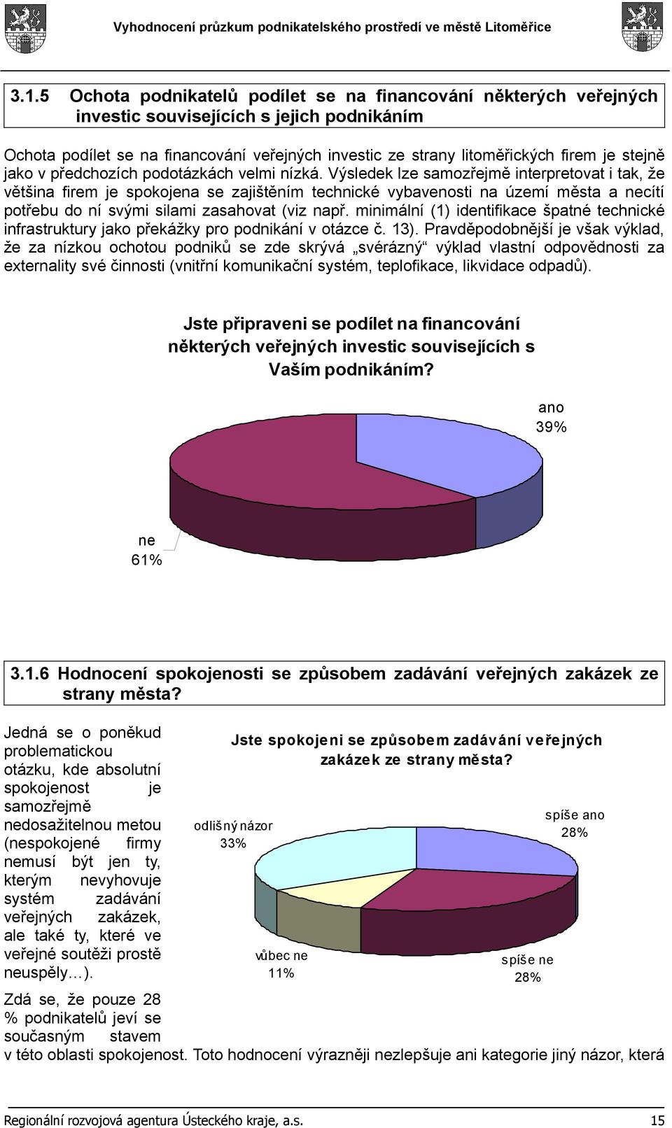 Výsledek lze samozřejmě interpretovat i tak, že většina firem je spokojena se zajištěním technické vybavenosti na území města a necítí potřebu do ní svými silami zasahovat (viz např.