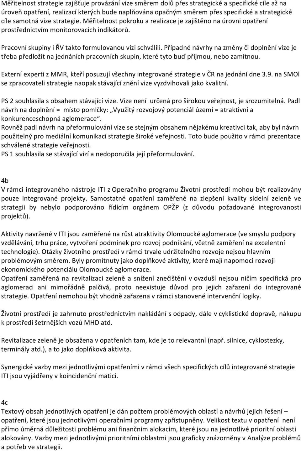 Případné návrhy na změny či doplnění vize je třeba předložit na jednáních pracovních skupin, které tyto buď přijmou, nebo zamítnou.