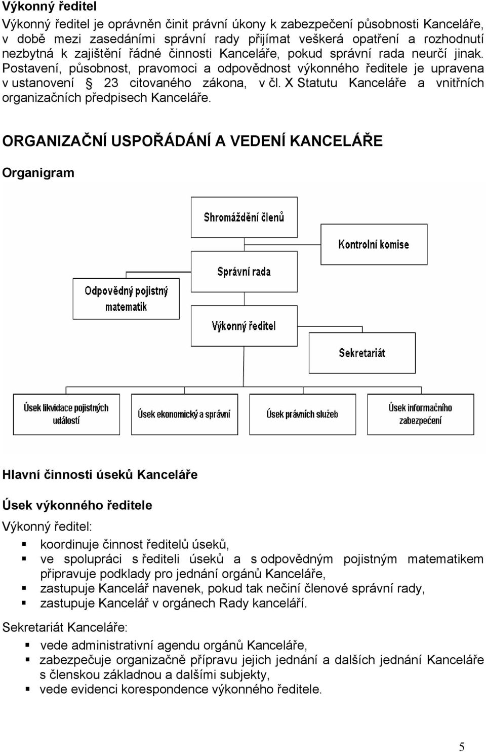 X Statutu Kanceláře a vnitřních organizačních předpisech Kanceláře.