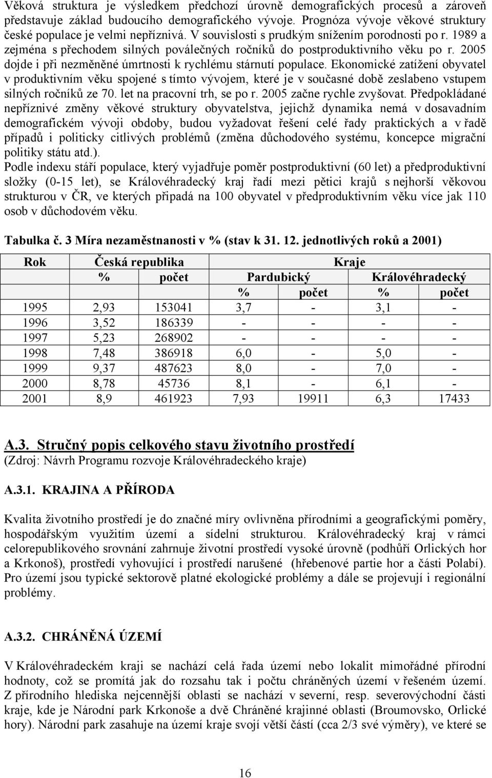 2005 dojde i při nezměněné úmrtnosti k rychlému stárnutí populace.