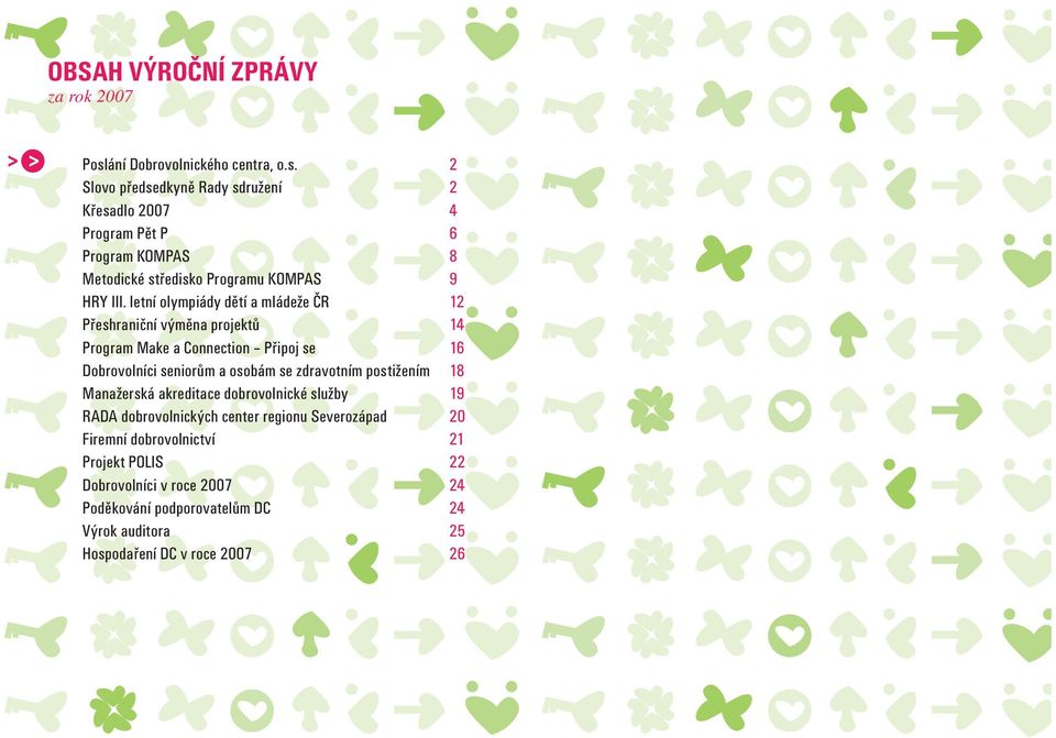 2 Slovo předsedkyně Rady sdružení 2 Křesadlo 2007 4 Program Pět P 6 Program KOMPAS 8 Metodické středisko Programu KOMPAS 9 HRY III.