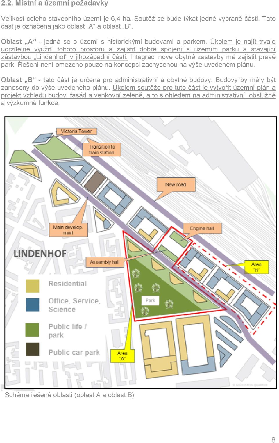 Úkolem je najít trvale udržitelné využití tohoto prostoru a zajistit dobré spojení s územím parku a stávající zástavbou Lindenhof v jihozápadní části.