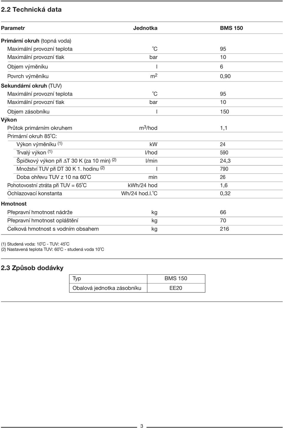 l/hod 590 äpiëkov v kon p i T 30 K (za 10 min) (2) l/min 24,3 MnoûstvÌ TUV p i DT 30 K 1.