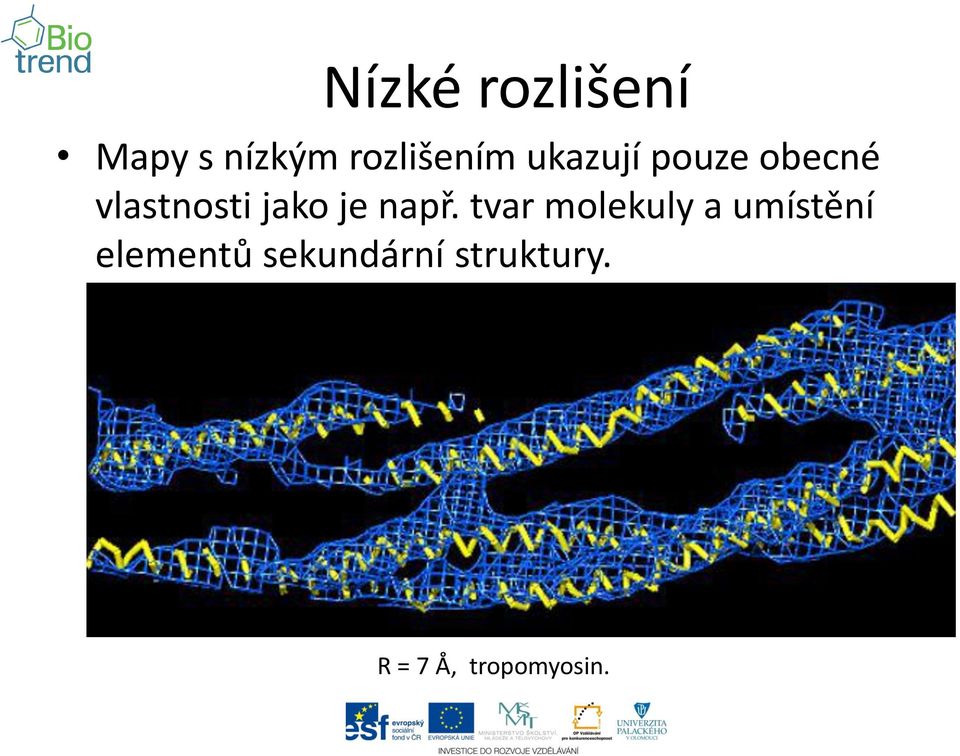 např. tvar molekuly a umístění elementů