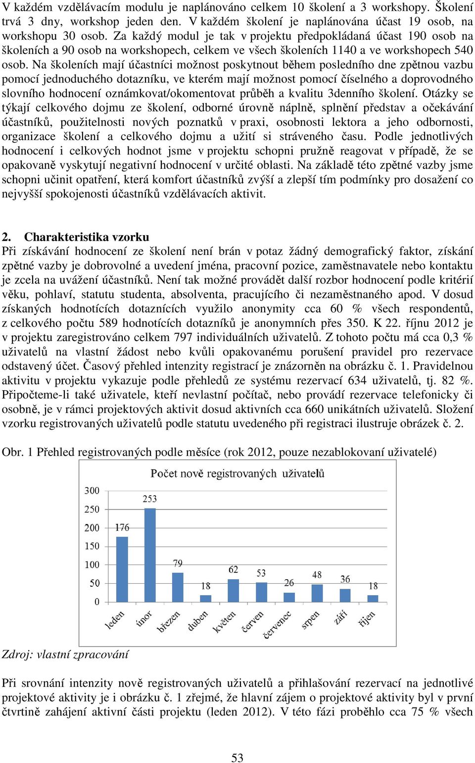 Na školeních mají účastníci možnost poskytnout během posledního dne zpětnou vazbu pomocí jednoduchého dotazníku, ve kterém mají možnost pomocí číselného a doprovodného slovního hodnocení