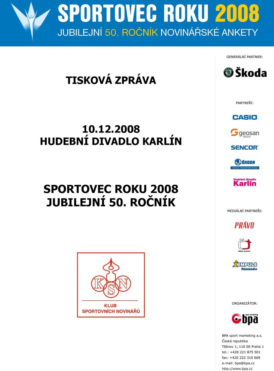 KARLÍN SPORTOVEC ROKU