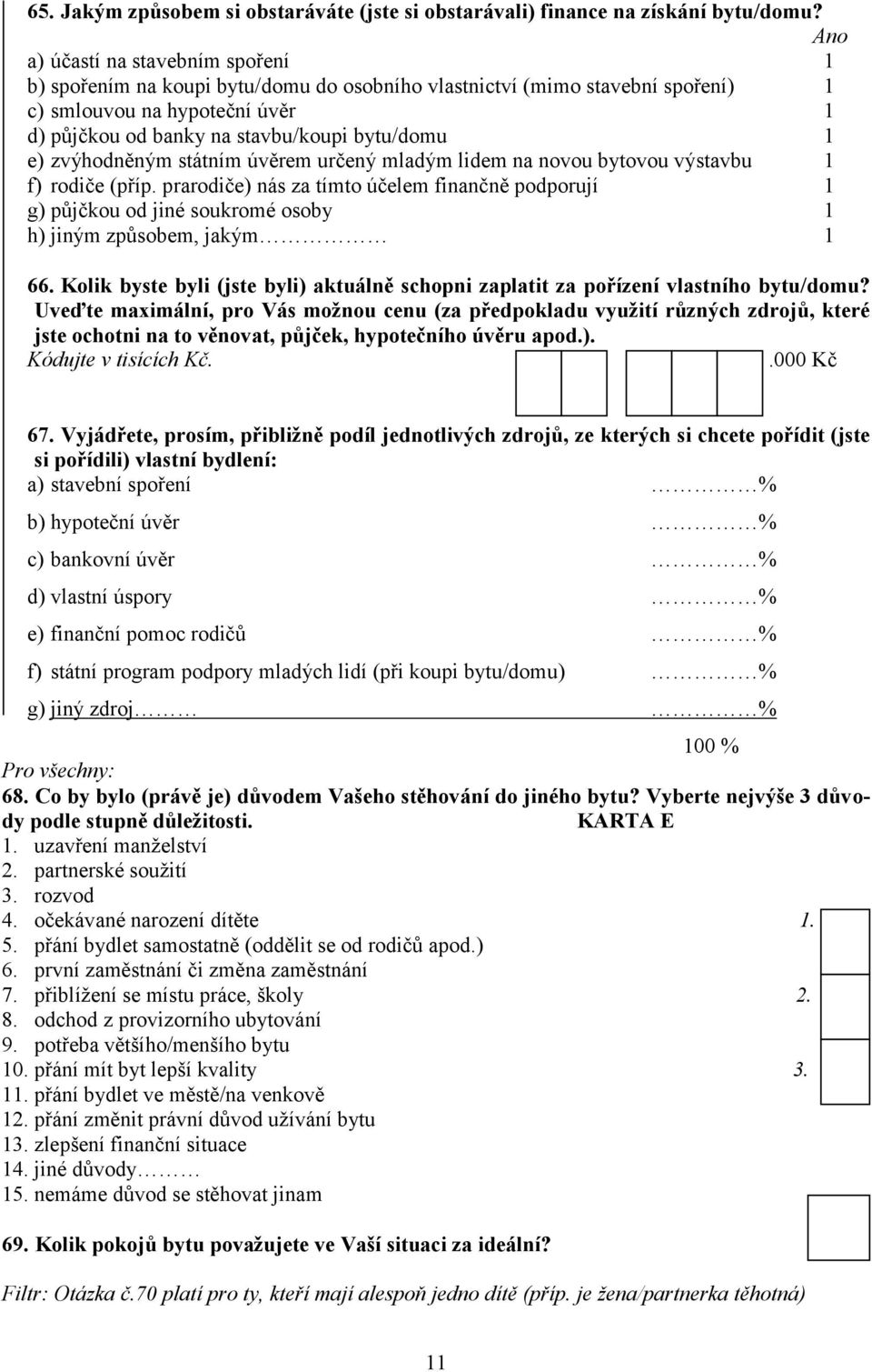 e) zvýhodněným státním úvěrem určený mladým lidem na novou bytovou výstavbu 1 f) rodiče (příp.