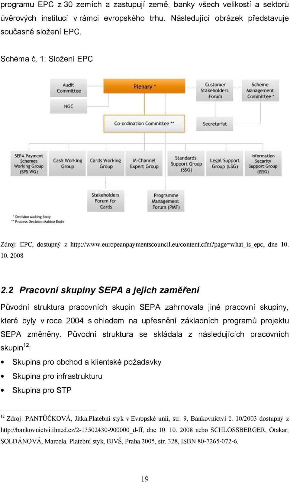 2 Pracovní skupiny SEPA a jejich zaměření Původní struktura pracovních skupin SEPA zahrnovala jiné pracovní skupiny, které byly v roce 2004 s ohledem na upřesnění základních programů projektu SEPA