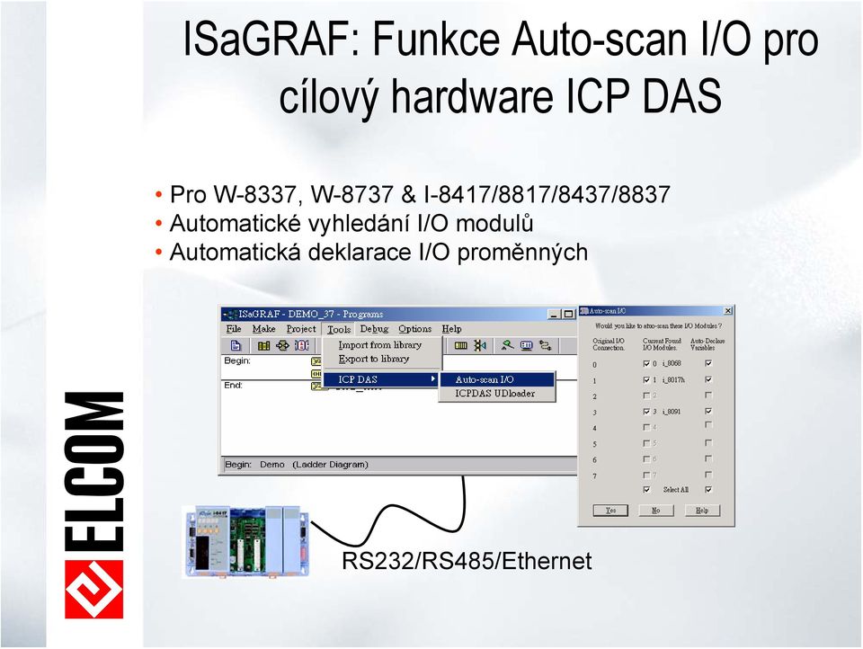 I-8417/8817/8437/8837 Automatické vyhledání I/O