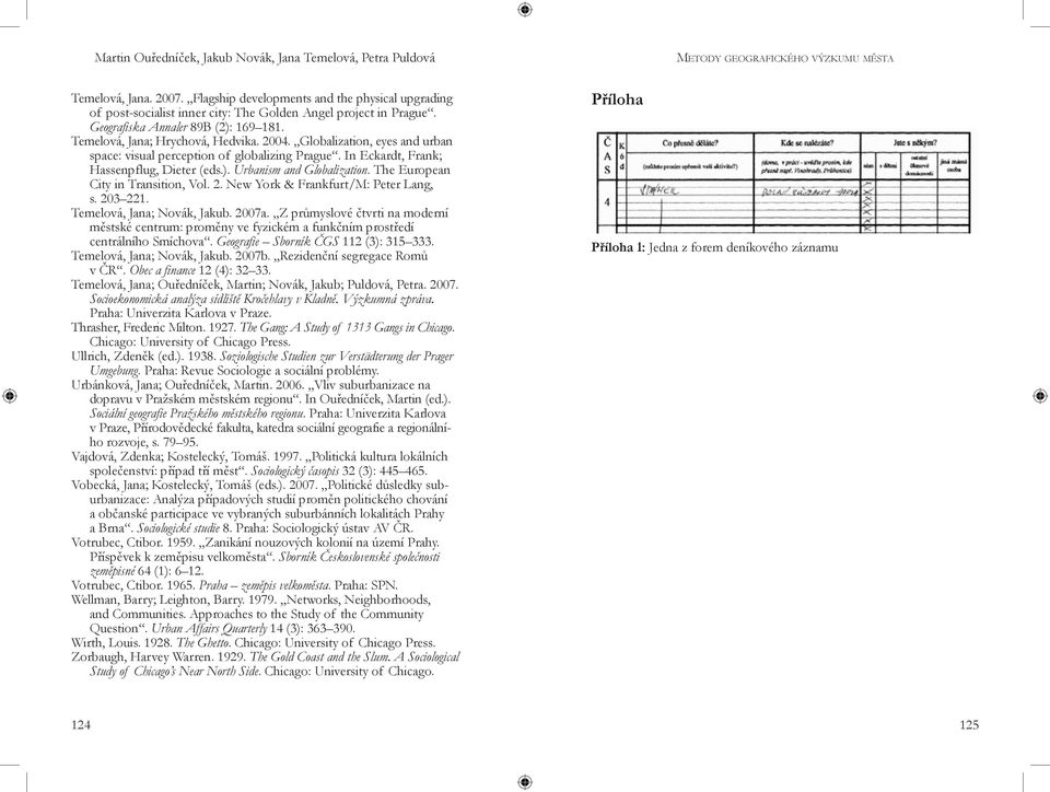 The European City in Transition, Vol. 2. New York & Frankfurt/M: Peter Lang, s. 203 221. Temelová, Jana; Novák, Jakub. 2007a.