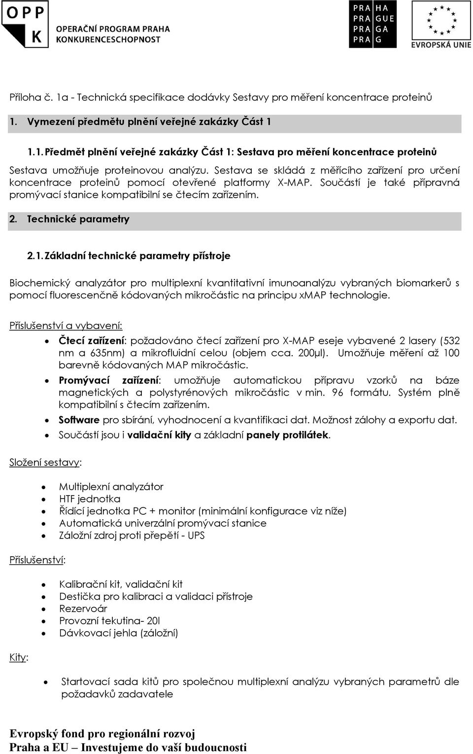 Technické parametry 2.1.